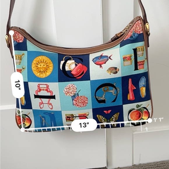 GUCCI Rare Vintage Blue Checkered Scarf Print Shoulder Bag - Picture 12 of 16